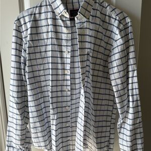 UNTUCKit Blue and White Plaid Men's Shirt